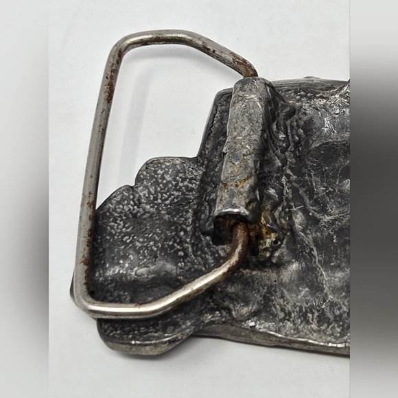 VINTAGE BIG RIG 3D PEWTER METAL BELT BUCKLE TRUCKER TRUCKING MADE IN USA MEN OS - Picture 9 of 11